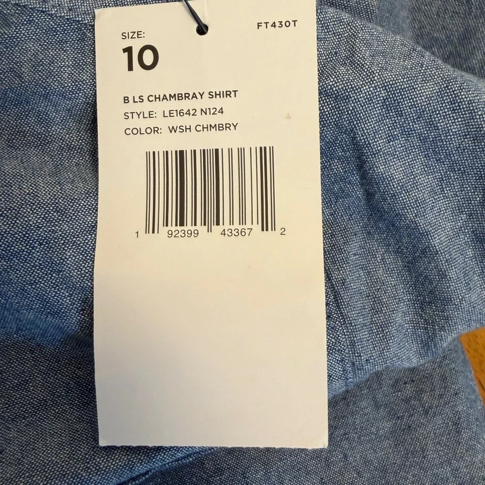 French Toast Boys LS Chambray Shirt Blue Button Down LE1642 N124 Size 10 NEW
